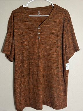 [New] INC. Henley Shirt Copper // Men Size XL